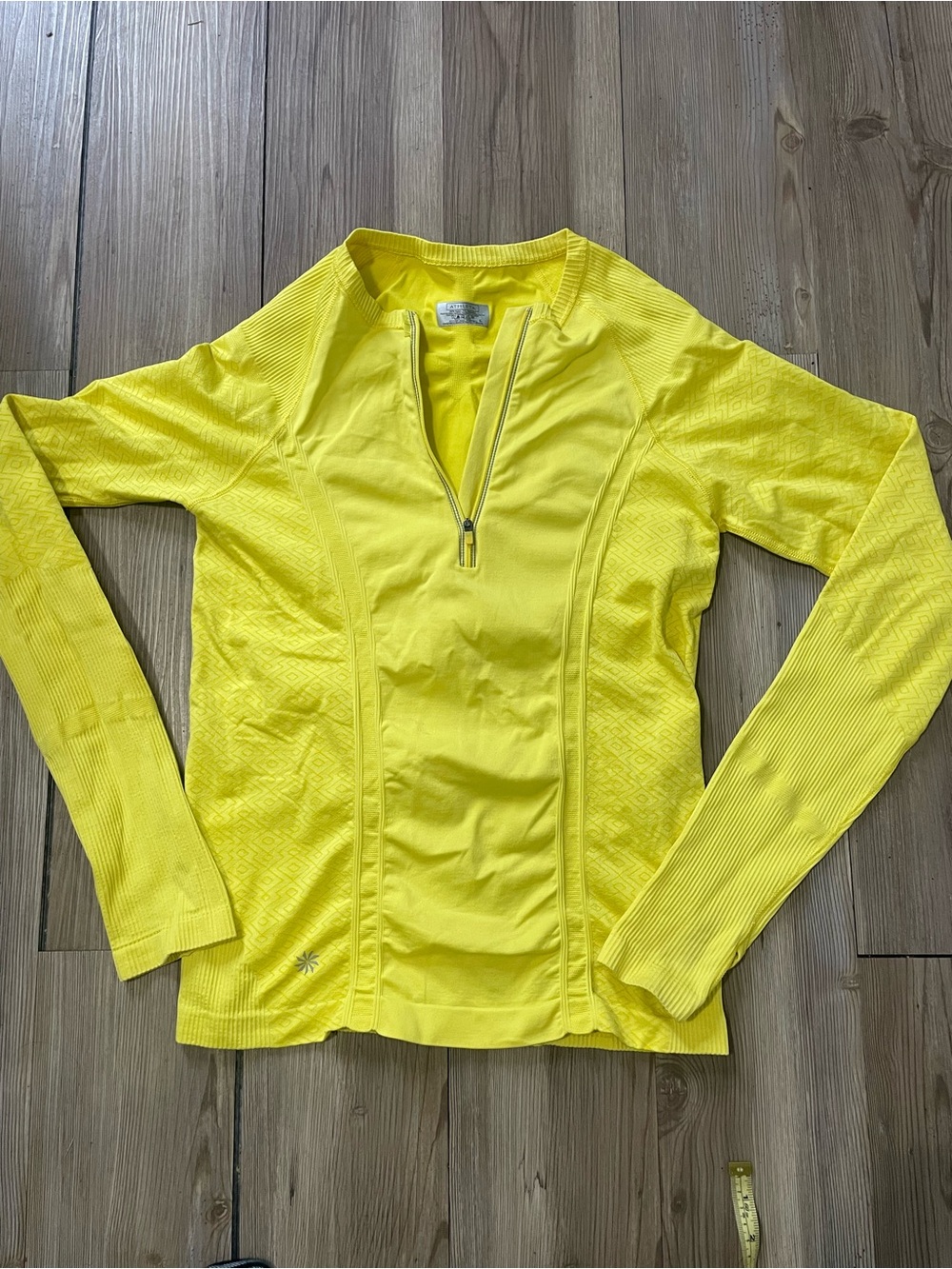 Athleta Bright Yellow Quarter-Zip Long Sleeve Top